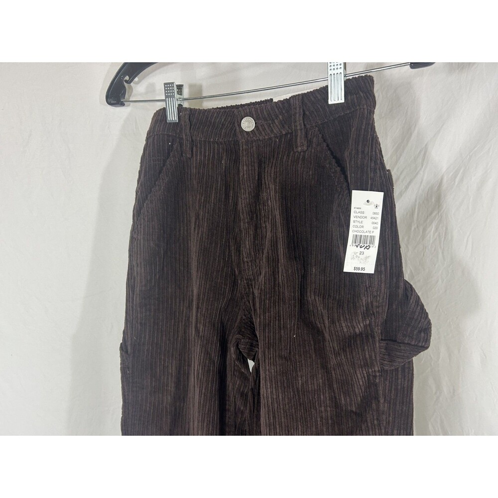Pacsun Pants Womens 23 90s BF Carpenter Chocolate Brown Corduroy NEW - Picture 3 of 9